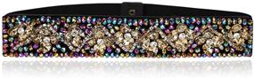 img 4 attached to Dorchid Rhinestone Crystal Waistband Champagne Women's Accessories