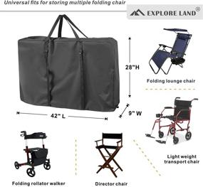 img 3 attached to 🪑 Rugged and Versatile Heavy Duty Chair Storage Bag for Folding Longue Chair, Zero Gravity Chair, Transport Chair, and Folding Rollator Walker (Black)