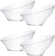 🍽️ disposable angled plastic bowls - round small serving bowl, elegant for parties, snacks, or salads - clear pack of 8 logo