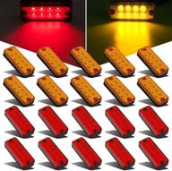 🚦 enhance your vehicle's safety with partsam 4inch 20pcs clearance/side marker car truck trailer light indicators 8-led amber/red logo