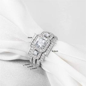 img 3 attached to 💍 Newshe Wedding Engagement Sterling Princess Jewelry Set for Women