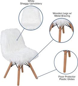 img 1 attached to 🪑 Kids' Home Store Shaggy White Chair by Flash Furniture in Kids' Furniture