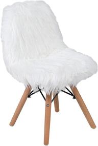 img 3 attached to 🪑 Kids' Home Store Shaggy White Chair by Flash Furniture in Kids' Furniture