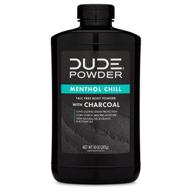 🧴 dude products, menthol chill body powder with charcoal bottle – natural deodorizers, cooling menthol, aloe, talc-free formula – cornstarch-based daily post-shower powder for men, 10 ounce logo