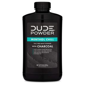 img 4 attached to 🧴 Dude Products, Menthol Chill Body Powder with Charcoal Bottle – Natural Deodorizers, Cooling Menthol, Aloe, Talc-Free Formula – CornStarch-Based Daily Post-Shower Powder for Men, 10 Ounce