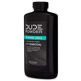 img 1 attached to 🧴 Dude Products, Menthol Chill Body Powder with Charcoal Bottle – Natural Deodorizers, Cooling Menthol, Aloe, Talc-Free Formula – CornStarch-Based Daily Post-Shower Powder for Men, 10 Ounce