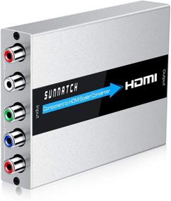 img 4 attached to 💡 Преобразователь компонентов SUNNATCH в HDMI с функцией скалера, преобразователь RGB в HDMI, адаптер 5RCA YPbPr в HDMI, компонентный в HDMI адаптер для разрешения 1080P, прочное алюминиевое исполнение