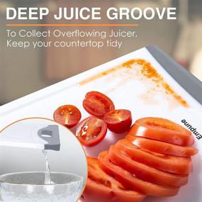 img 1 attached to Set of 4 Extra Large Plastic Cutting Boards for Kitchen with Juice Grooves, Dishwasher Safe Chopping Board Set Easy-Grip Handles - Empune