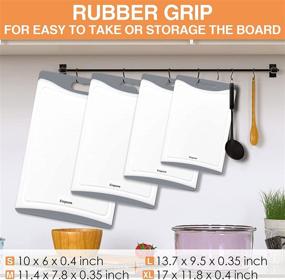 img 2 attached to Set of 4 Extra Large Plastic Cutting Boards for Kitchen with Juice Grooves, Dishwasher Safe Chopping Board Set Easy-Grip Handles - Empune