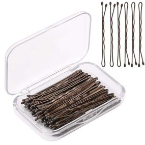 img 4 attached to AIEX 50Pcs Hair Pins Kit: Secure Hold 💇 Bobby Pins for Women, Girls, and Hairdressing Salon (Brown)