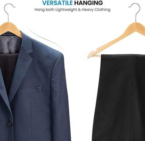 img 1 attached to 👚 Premium 20 Pack: High-Grade Wooden Suit Hangers with Non Slip Bar & 360° Swivel Hook - Perfect for Camisoles, Jackets, Pants, Dresses