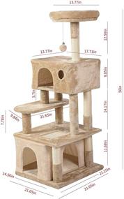 img 1 attached to 🐱 Multi-Level Indoor Cat Tree Tower with Plush Balls - Large Cat Apartment Habitat and Activity Center