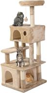 🐱 multi-level indoor cat tree tower with plush balls - large cat apartment habitat and activity center logo