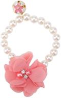 stylish pearl flower collar for dogs and cats - 🌸 adjustable, elastic pet necklace accessory for theme parties, costumes, and jewelry logo