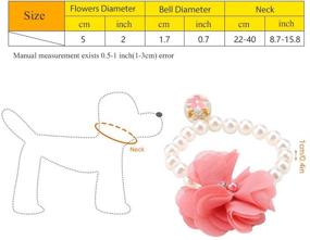 img 3 attached to Stylish Pearl Flower Collar for Dogs and Cats - 🌸 Adjustable, Elastic Pet Necklace Accessory for Theme Parties, Costumes, and Jewelry