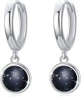 💎 hypoallergenic 925 sterling silver black dangle drop earrings with silver hoop | jewelry gifts for women and girls logo