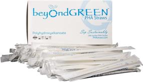 img 2 attached to 🌿 beyondGREEN Plant-Based PHA Disposable Drinking Straws - Individually Wrapped - Pack of 200 Jumbo Straws - 7.75 inches x 0.24 inches