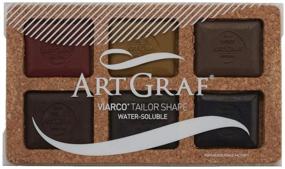 img 3 attached to 🎨 Art Graf Artist Water-Soluble Tailors Chalk Set of 6 Earth Tone Colors in a Cork Box