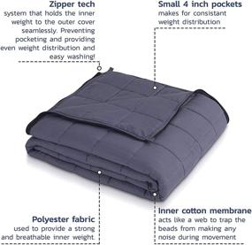 img 2 attached to Hush Blanket: The Classic Luxury Weighted Blanket with 🛌 Oeko-Tex Certified Cotton Material, Non-Toxic Glass Sand, and Included Duvet Cover