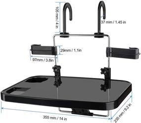 img 2 attached to 🚗 NestEcho Складной поднос для руля автомобиля 2 в 1 - поднос для еды, напитков, письма, блокнота, держатель для чашек, рабочего места с ноутбуком