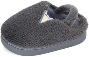 img 4 attached to Warm and Cozy Winter Slippers for Little Boys' Indoor Shoes