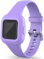 water resistant silicone wristbands for garmin vivofit jr 3 - replacement straps for kids' fitness tracker (purple) logo