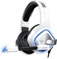 onfinio gaming headset - white | xbox one, ps4, pc | noise cancelling 🎧 mic, stereo surround sound, led light | compatible with ps4, ps5, xbox, pc, switch, mac, laptop логотип