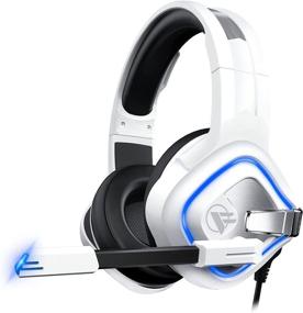 img 4 attached to ONFINIO Gaming Headset - White | Xbox One, PS4, PC | Noise Cancelling 🎧 Mic, Stereo Surround Sound, LED Light | Compatible with PS4, PS5, Xbox, PC, Switch, Mac, Laptop