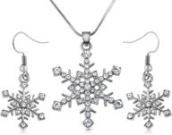 snowflake necklace earrings christmas stocking logo