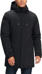 img 4 attached to 🧥 Men's Long Winter Coats - Warm Hooded Jacket, Casual Quilted Puffer Parka, Windproof Outerwear