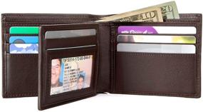 img 4 attached to 🔒 Secure Your Essentials with ID STRONGHOLD Blocking Leather Bifold Men's Wallets