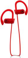 🎧 kiwi-hd bluetooth headphones with mic, sweat-proof bluetooth earbuds - ipx7 waterproof (red/red) logo