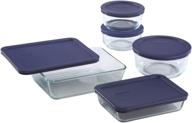 🍽️ pyrex simply store meal prep glass food storage containers - 10-piece set with bpa free lids & oven safe features логотип