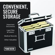 black vaultz® locking file tote, letter size - 12 1/4"h x 13 3/4"w x 7 1/4"d логотип