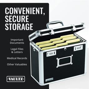 img 4 attached to Black Vaultz® Locking File Tote, Letter Size - 12 1/4"H x 13 3/4"W x 7 1/4"D