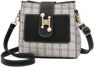 top-rated bestsent women's pu leather crossbody bag: stylish plaid shoulder purse logo