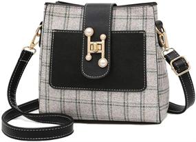 img 4 attached to Top-rated Bestsent Women's PU Leather Crossbody Bag: Stylish Plaid Shoulder Purse