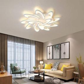 img 2 attached to 💡 OKES Modern LED Ceiling Light: 12 Heads Petal Flush Mount Acrylic Chandelier for Dining Room, Bedroom & Kitchen