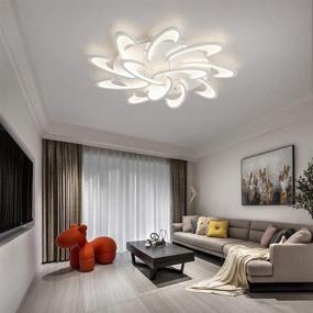 img 1 attached to 💡 OKES Modern LED Ceiling Light: 12 Heads Petal Flush Mount Acrylic Chandelier for Dining Room, Bedroom & Kitchen