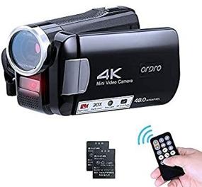 img 1 attached to 🎥 ORDRO HDR-AC2 4K Ultra HD Mini Camcorder with 48MP IR Night Vision: Vlogging Camera Recorder with Remote Control, 3.0'' IPS Screen, Lightweight Design, 2 Batteries - Perfect for YouTube