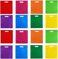 aneco 40 pieces 9.5 by 11.5 inches poly non-woven party gift tote bags with handles - goodie rainbow colors treat bag for party favors, 8 colors логотип