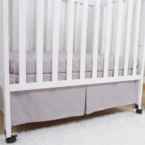 img 3 attached to 🛏️ CaSaJa Mini Crib Skirt сборка, шелковистый мягкий микрофибр с крепкой платформой для мини и портативных кроваток - 24" х 38", 12" щедрый подъемный подол, легко очищаемый, светло-серый.