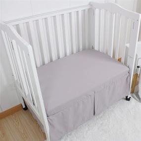 img 2 attached to 🛏️ CaSaJa Mini Crib Skirt сборка, шелковистый мягкий микрофибр с крепкой платформой для мини и портативных кроваток - 24" х 38", 12" щедрый подъемный подол, легко очищаемый, светло-серый.