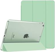 moko slim smart shell stand cover for new ipad 9th gen 2021/8th gen 2020/7th gen 2019, ipad 10.2 case - translucent frosted back protector, green (auto wake/sleep) logo