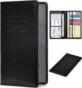 img 4 attached to 🚗 HERRIAT Car Registration and Insurance Card Holder: Leather Vehicle Glove Box Organizer for Essential Automobile Paperwork, IDs, and Contacts - Ideal for Men & Women