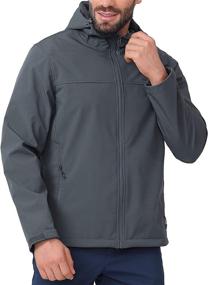 img 4 attached to 🧥 CAMEL CROWN Men's Softshell Jacket - Fleece Lined, Waterproof, Windproof, Lightweight Outerwear with Full Zip - Ideal for Hiking, Work, and Travel