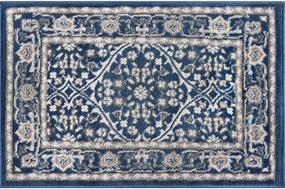 img 2 attached to Ковер-коврик Beauregard Oriental Navy Scatter Mat, традиционный дизайн, 2' x 3'