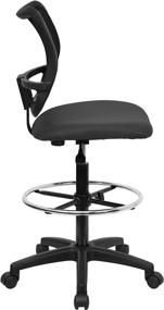 img 1 attached to 🪑 Comfortable and Ergonomic Mid-Back Gray Mesh Drafting Chair by Flash Furniture: A Perfect Addition to Your Workspace