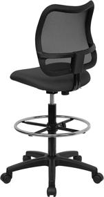 img 2 attached to 🪑 Comfortable and Ergonomic Mid-Back Gray Mesh Drafting Chair by Flash Furniture: A Perfect Addition to Your Workspace