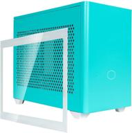 💙 compact and stylish: cooler master nr200p caribbean blue sff mini-itx case with tempered glass/vented panel, pci riser cable, triple-slot gpu support, tool-free design, and 360 degree accessibility logo